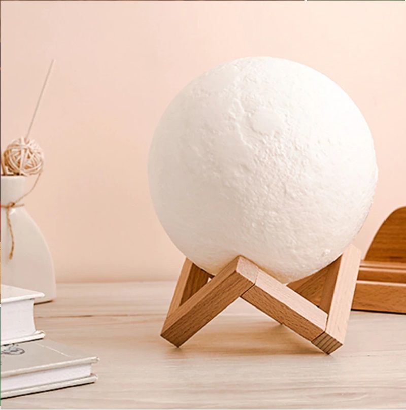 3D Magical Moon LED Night Light Desk Lamp USB Rechargeable 7 Light Colors