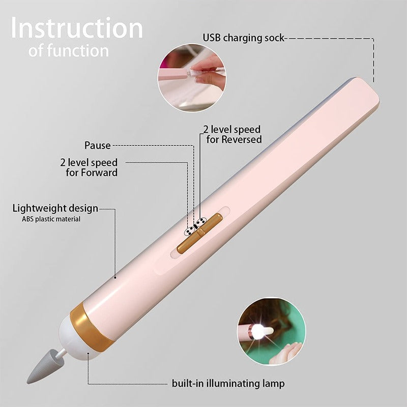 Rechargeable Flawless 5 in 1 Salon Nail Finishing Touch Electric Nail Drill