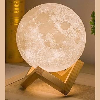 3D Magical Moon LED Night Light Desk Lamp USB Rechargeable 7 Light Colors